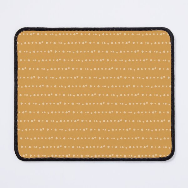 Mustard Dotted Horizontal Stripes Mouse Pad