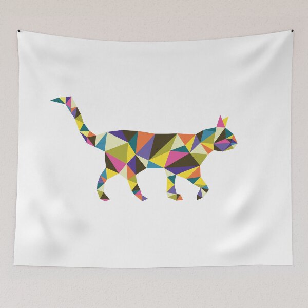 Item preview, Cat Artistic Colorful Geometric White Collection designed and sold by AhmedBuhaisi.