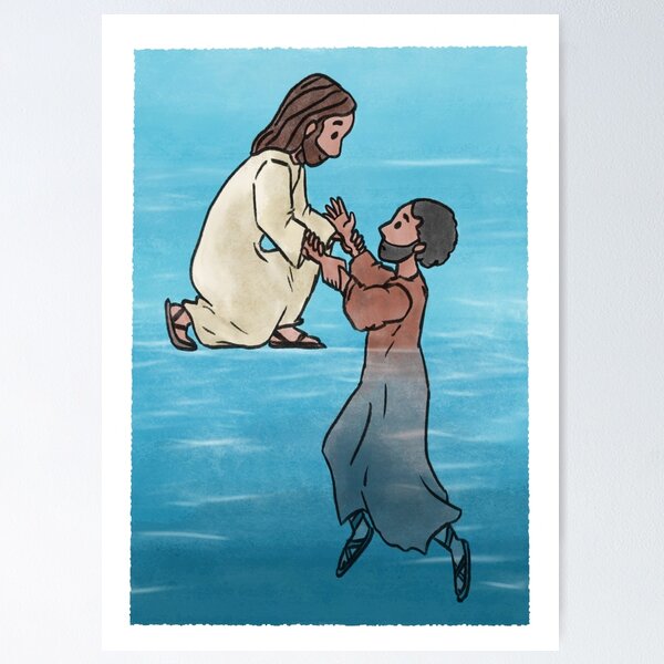 Jesus Walking On Water Yellow Butterfly Woven Blanket Art