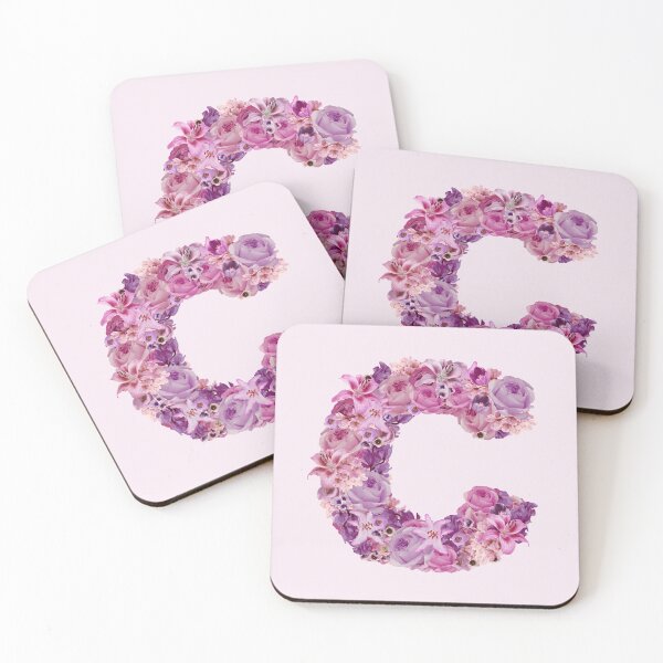 Item preview, Letter C | Pink Flower Pattern | Letter Art | Typography | Monogram | Initial designed and sold by hayleylauren.