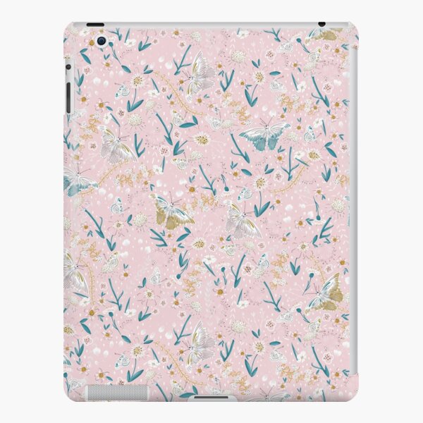 Delicate Daisies and Butterflies in Pink and Grey on Pink iPad Snap Case