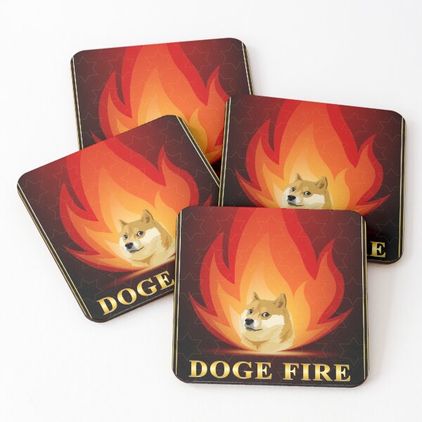 Item preview, Dogecoin crypto currency with fire background designed and sold by ZieProject.