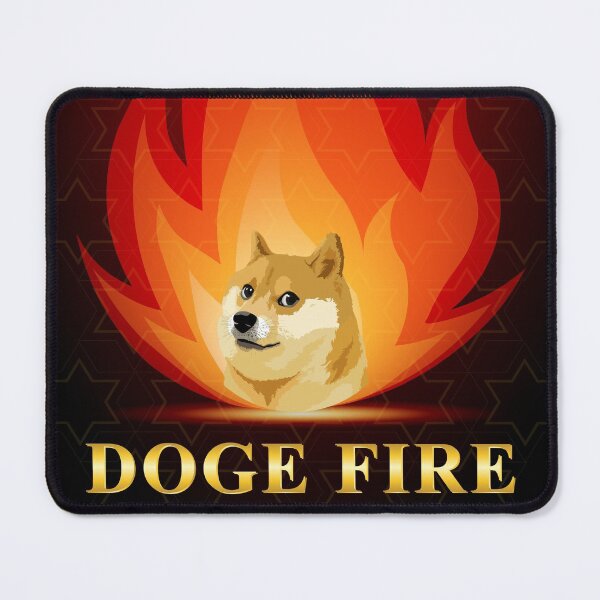 Item preview, Dogecoin crypto currency with fire background designed and sold by ZieProject.