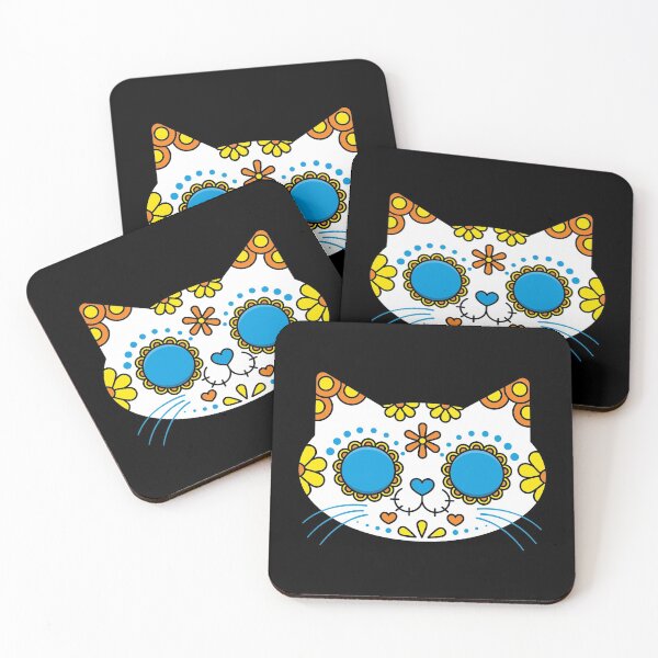 Item preview, Day of the Dead Sugar Skull Cat designed and sold by KittyCotton.