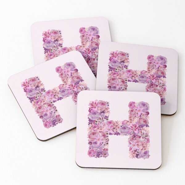 Item preview, Letter H | Pink Flower Pattern | Letter Art | Typography designed and sold by hayleylauren.