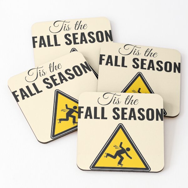 Item preview, Tis the Fall Risk - Roller Skater Falling Script Sign Funny designed and sold by KreativeLaedy.