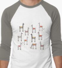 Llamas in the Meadow Men's Baseball ¾ T-Shirt