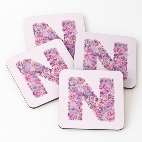 Item preview, Letter N | Pink Flower Pattern | Letter Art | Typography designed and sold by hayleylauren.