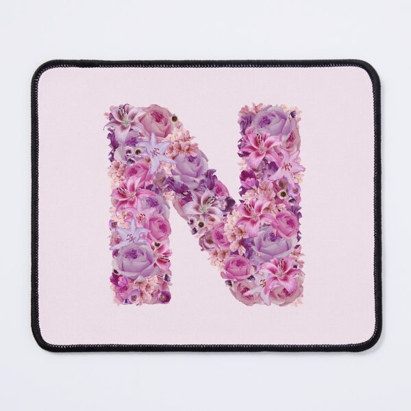 Item preview, Letter N | Pink Flower Pattern | Letter Art | Typography designed and sold by hayleylauren.
