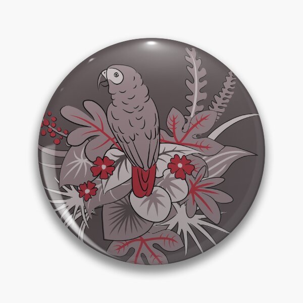 Item preview, African grey parrot: vignette 2 (dark grey) designed and sold by selfproclaimd.