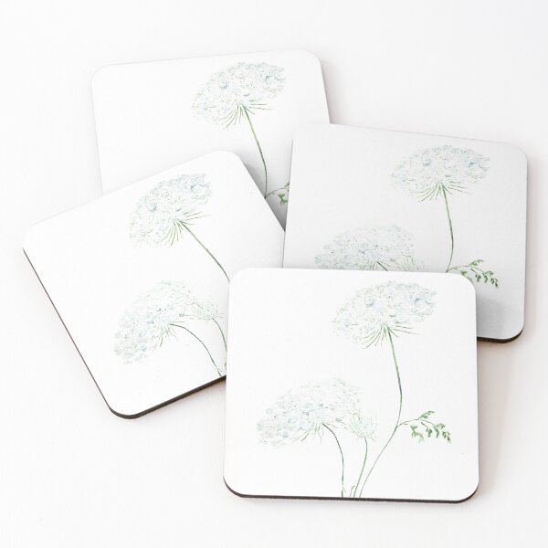Item preview, hand painted 2 white Queen Ann Lace watercolor painting designed and sold by ColorandColor.
