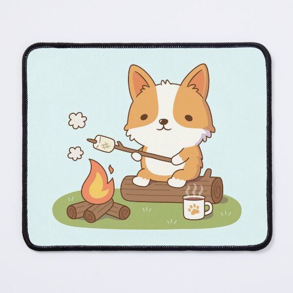 Item preview, Corgi Toasting Marshmallow At Campfire designed and sold by rustydoodle.
