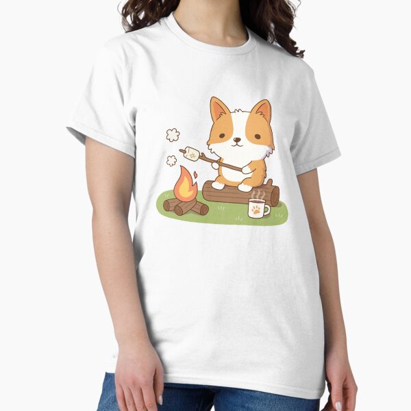 Item preview, Corgi Toasting Marshmallow At Campfire designed and sold by rustydoodle.