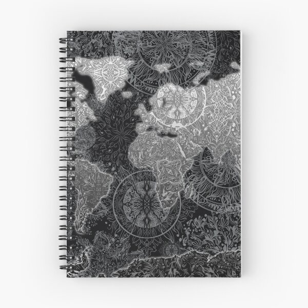 Item preview, world map mandala black 2 designed and sold by BekimART.