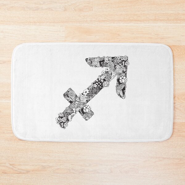 Item preview, Sagittarius Zodiac Sign | Black and white | Floral pattern designed and sold by hayleylauren.