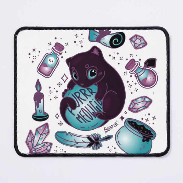 Item preview, Purr meowgic white magic black cat designed and sold by SPIRIMAL.