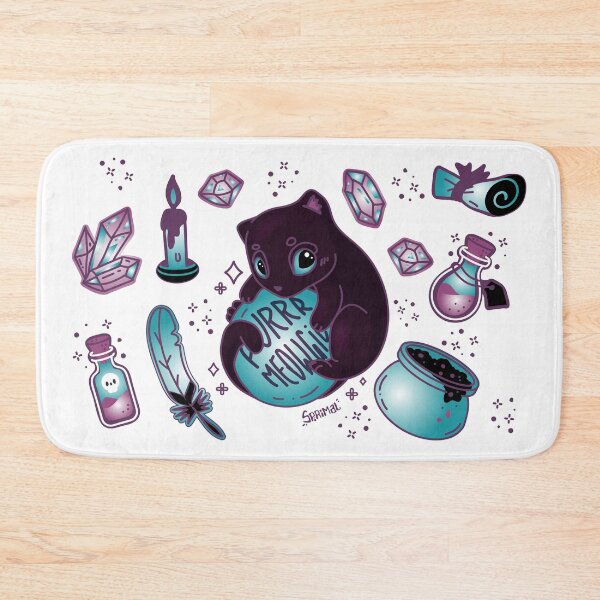 Item preview, Purr meowgic white magic black cat designed and sold by SPIRIMAL.