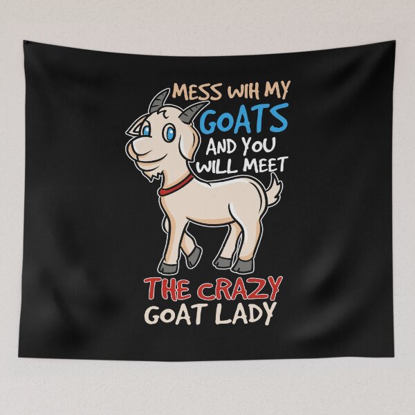 Item preview, Cute Goats Meet The Crazy Goat Lady designed and sold by Betsytiptoe.