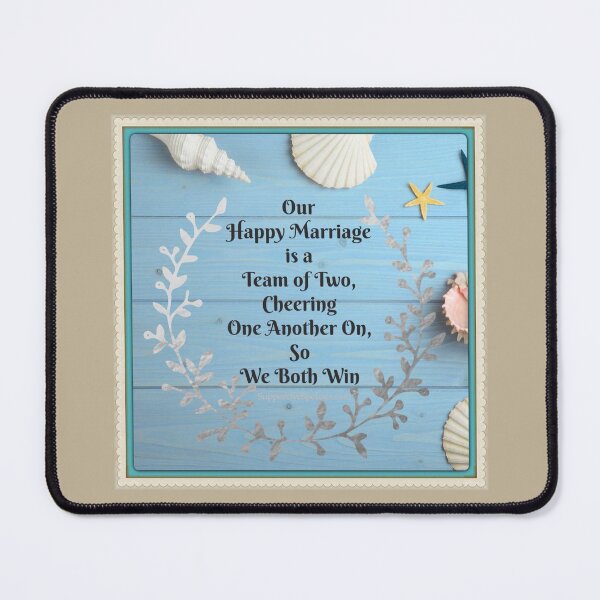 Item preview, Happy Marriage Team quote - Blue Shiplap & Seashells theme - Jade Frame - SupportiveSpouses.com - Vicki Hadfield designed and sold by Printable Pressies.