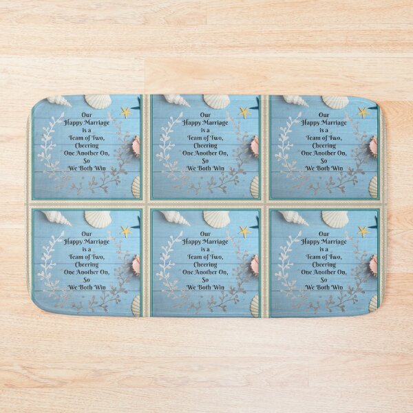 Item preview, Happy Marriage Team quote - Blue Shiplap & Seashells theme - Jade Frame - SupportiveSpouses.com - Vicki Hadfield designed and sold by Printable Pressies.