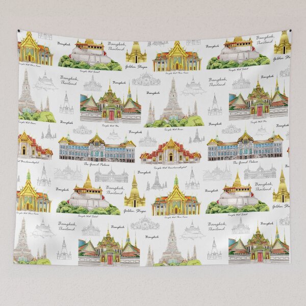 Item preview, Bangkok, Thailand (pattern) 02 designed and sold by adeillustrator.