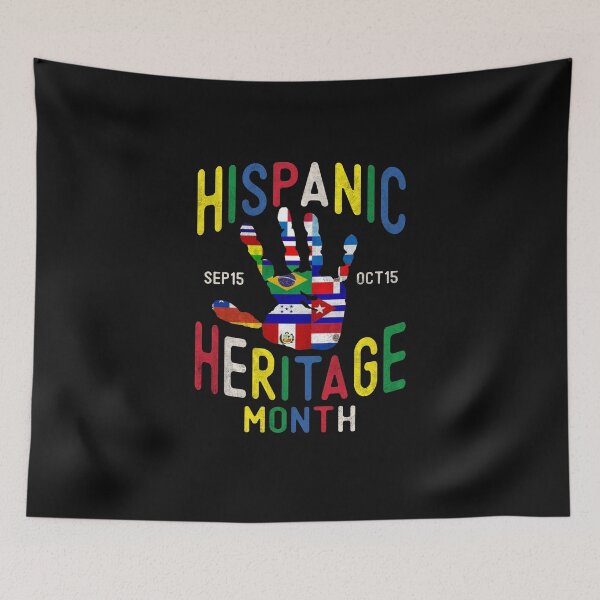Item preview, Hispanic Heritage Month Woman Hand Print Latino Countries Flags Vintage  designed and sold by alenaz.
