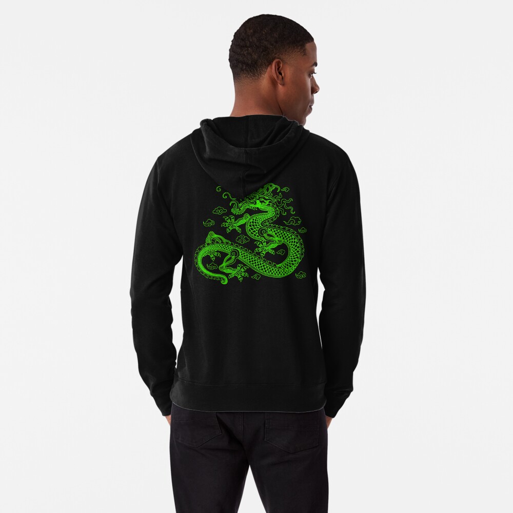 Neon green dragon online hoodie