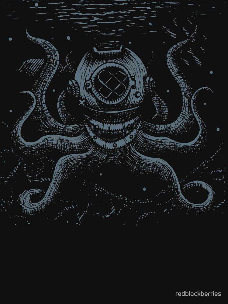 "Octopus Diver" Essential TShirt for Sale by redblackberries Redbubble