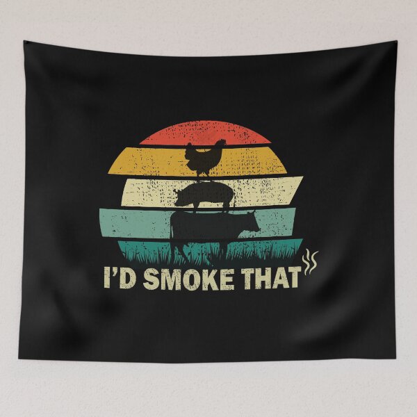 Item preview,  Mens Chef Butcher Cook BBQ I'd Smoke That Cow Beef Funny designed and sold by lovelystore200.