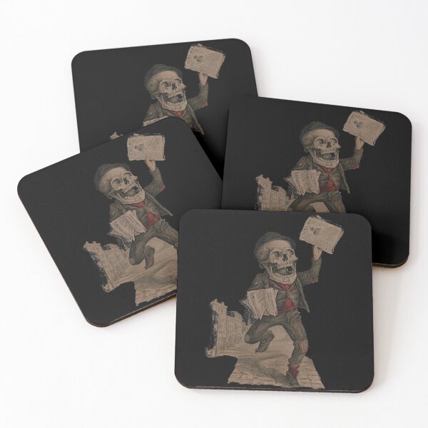 Item preview, Macabre Aesthetics: Skeleton Selling Papers designed and sold by Naturalist Prints.