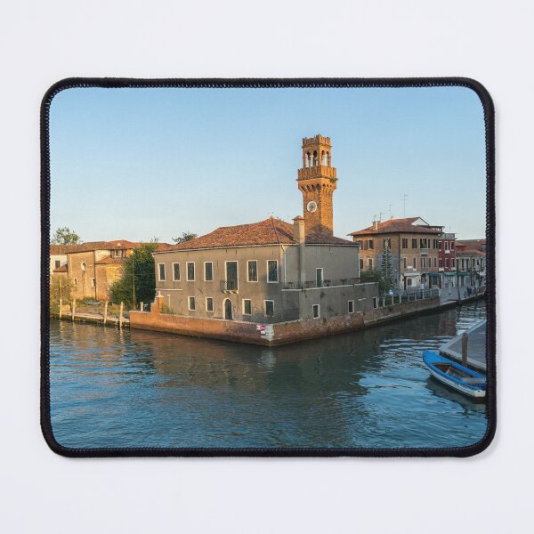 Item preview, Vibrant Murano Island - Clock Tower Torre dell Orologio and Waterside Homes from Canal Grande di Murano designed and sold by Georgia Mizuleva.