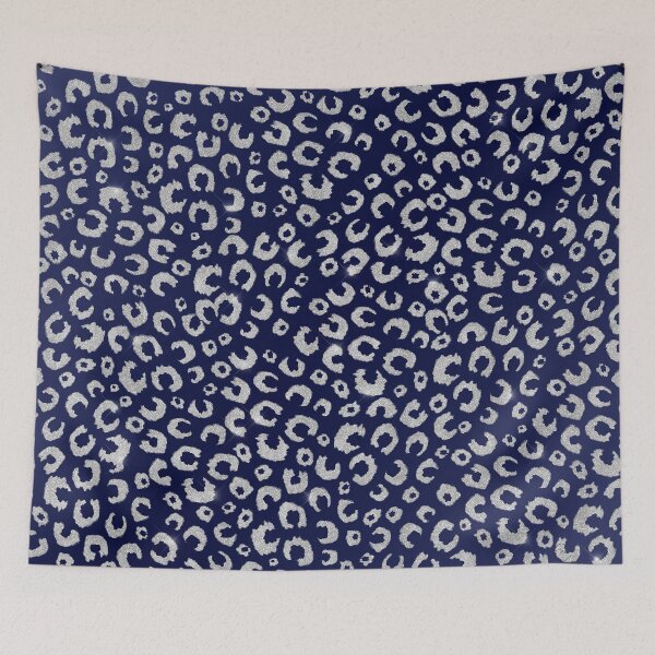 Item preview, Classy Blue Silver Glitter Leopard Animal Print designed and sold by InovArtS.