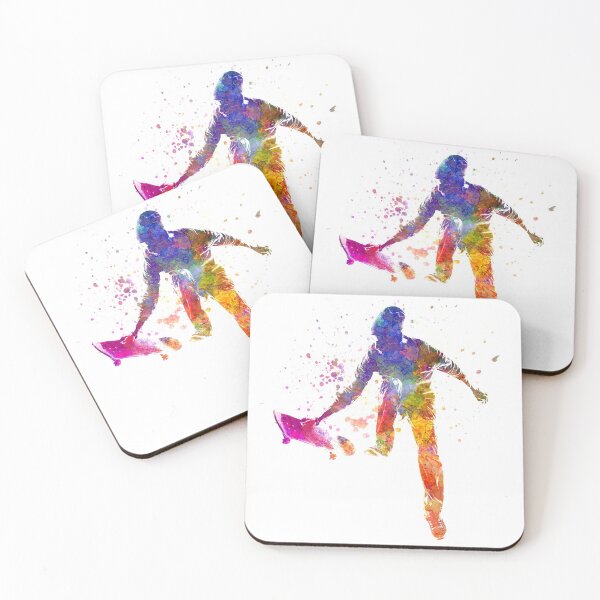 Item preview, Skater jumping in watercolor designed and sold by paulrommer.