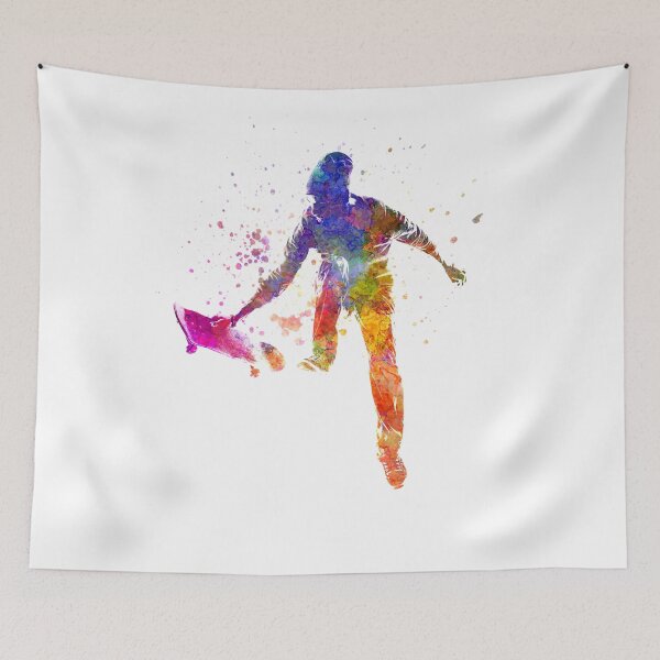 Item preview, Skater jumping in watercolor designed and sold by paulrommer.