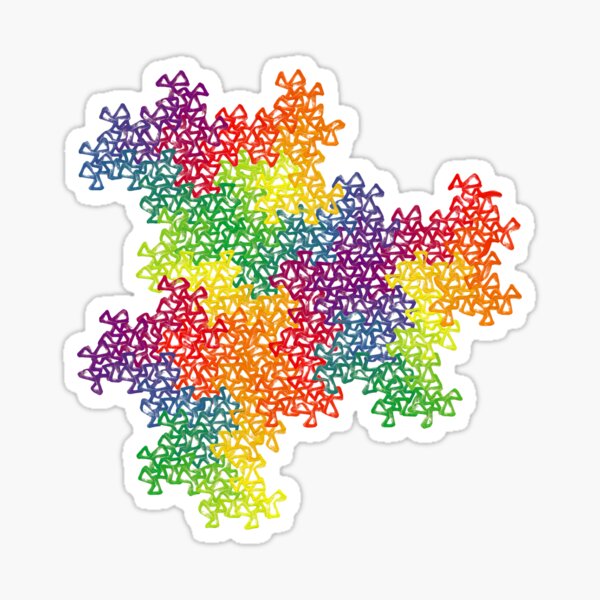scrambled rainbow fractal Sticker