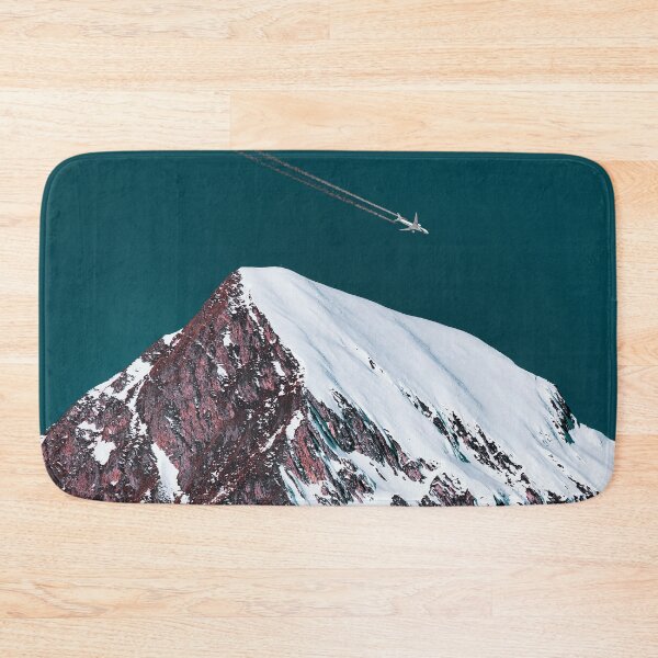 Item preview, Airliner With Contrail Passing Above the Snowy Mountain Peak designed and sold by Hassan  Adnan.