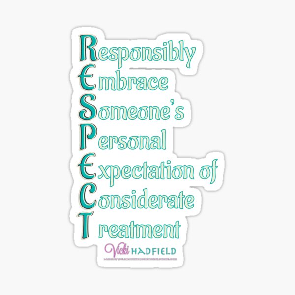 "RESPECT acronym ResurrectRespect Quote jade cream colours Vicki