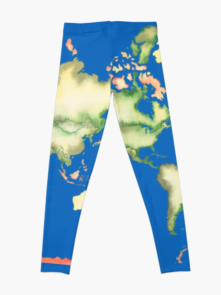 Alternate view of Old World Map in Ink Leggings
