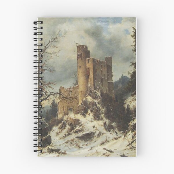 Item preview, The castle on the hill ( Eine Burgruine im Schnee) - Carl Julius von Leypold designed and sold by Vintage Designs +.