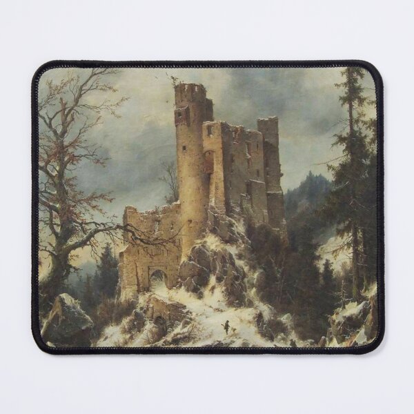 Item preview, The castle on the hill ( Eine Burgruine im Schnee) - Carl Julius von Leypold designed and sold by Vintage Designs +.