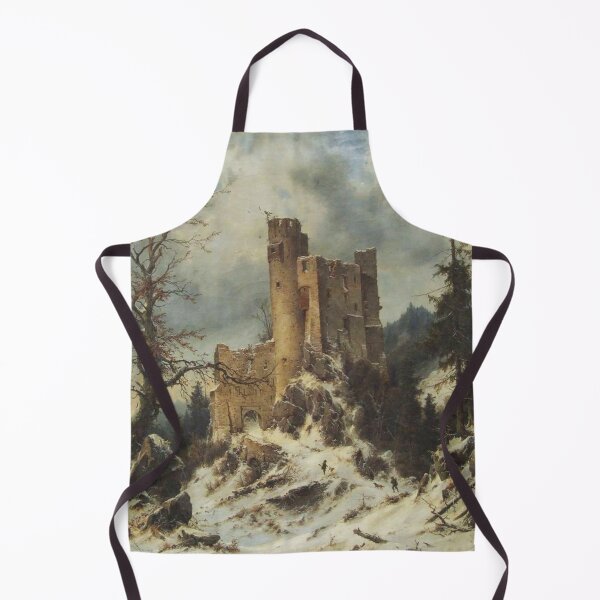 Item preview, The castle on the hill ( Eine Burgruine im Schnee) - Carl Julius von Leypold designed and sold by Vintage Designs +.