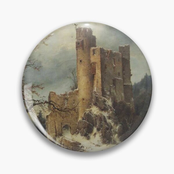 Item preview, The castle on the hill ( Eine Burgruine im Schnee) - Carl Julius von Leypold designed and sold by Vintage Designs +.