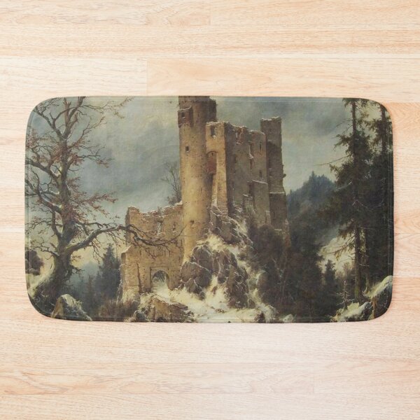 Item preview, The castle on the hill ( Eine Burgruine im Schnee) - Carl Julius von Leypold designed and sold by Vintage Designs +.