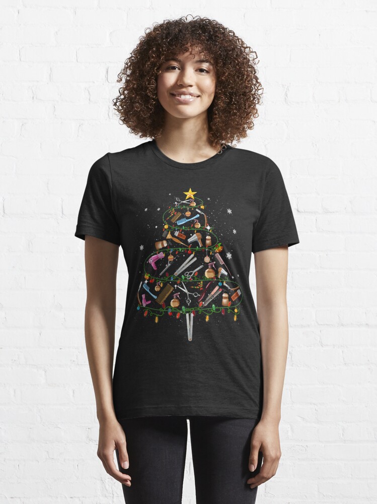 Scissors Hairstylist Christmas Tree Messy Hairdresser Xmas | Essential  T-Shirt