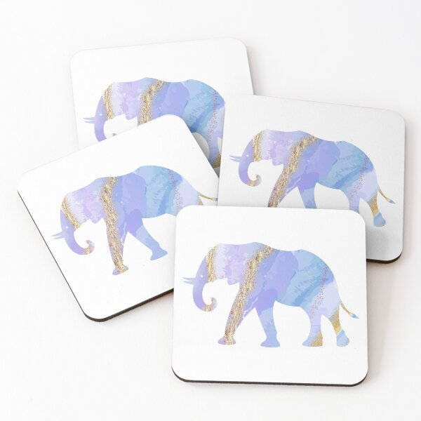 Item preview, Blue Gold Agate Elephant designed and sold by Renatas Traideris.