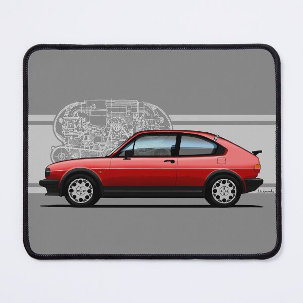 Item preview, My drawing of the iconic conical red Italian classic car designed by Giugiaro (for dark backgrounds) designed and sold by designjaag.
