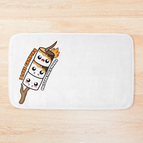 Item preview,  Cute Cartoon Marshmallow || I love Camping, only for the S'mores || Kawaii designed and sold by cookingwithten.