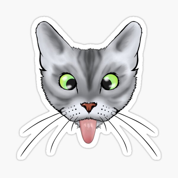 Cross-eyed cat Sticker