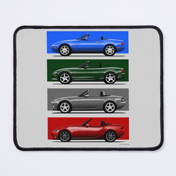 Item preview, The four generations of the classic roadster convertible sports car in their iconic colors designed and sold by designjaag.