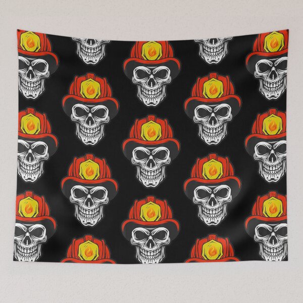 Item preview, firefighter - costmume halloween fireman skull helmet flame  designed and sold by mmons11.